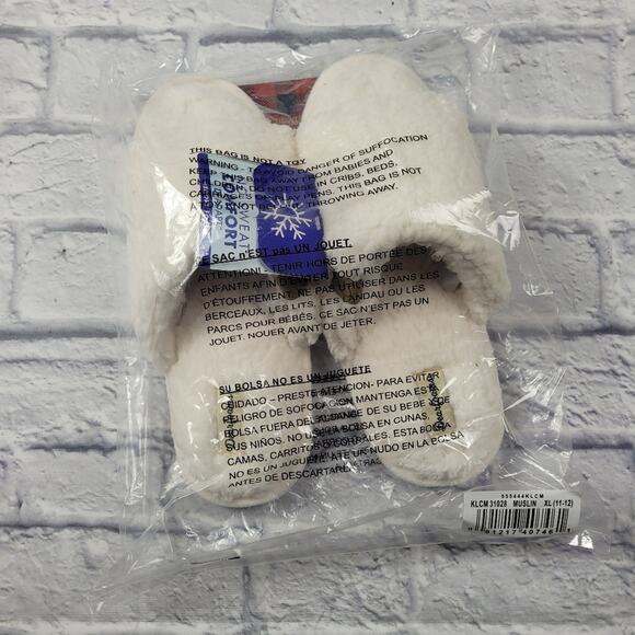 Dearfoams Lane Teddy Slide Memory Foam Slippers in Muslin size XL (11-12) - Picture 13 of 14